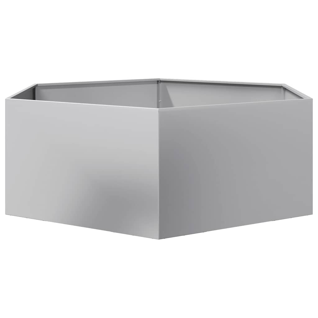 vidaXL Garden Planter Hexagon 138x120x45 cm Galvanized Steel 5
