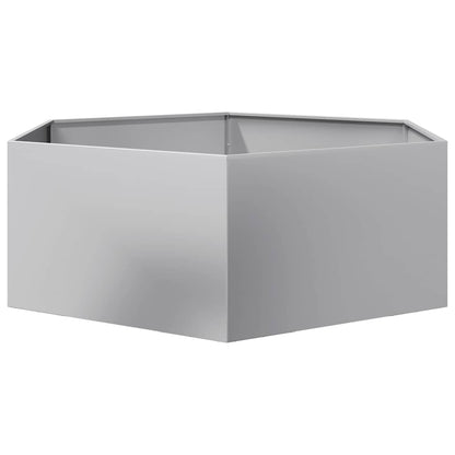 vidaXL Garden Planter Hexagon 138x120x45 cm Galvanized Steel 5
