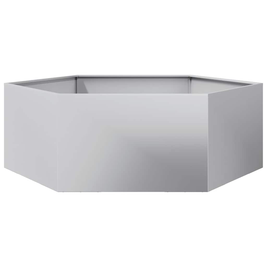 vidaXL Garden Planter Hexagon 138x120x45 cm Galvanized Steel 6