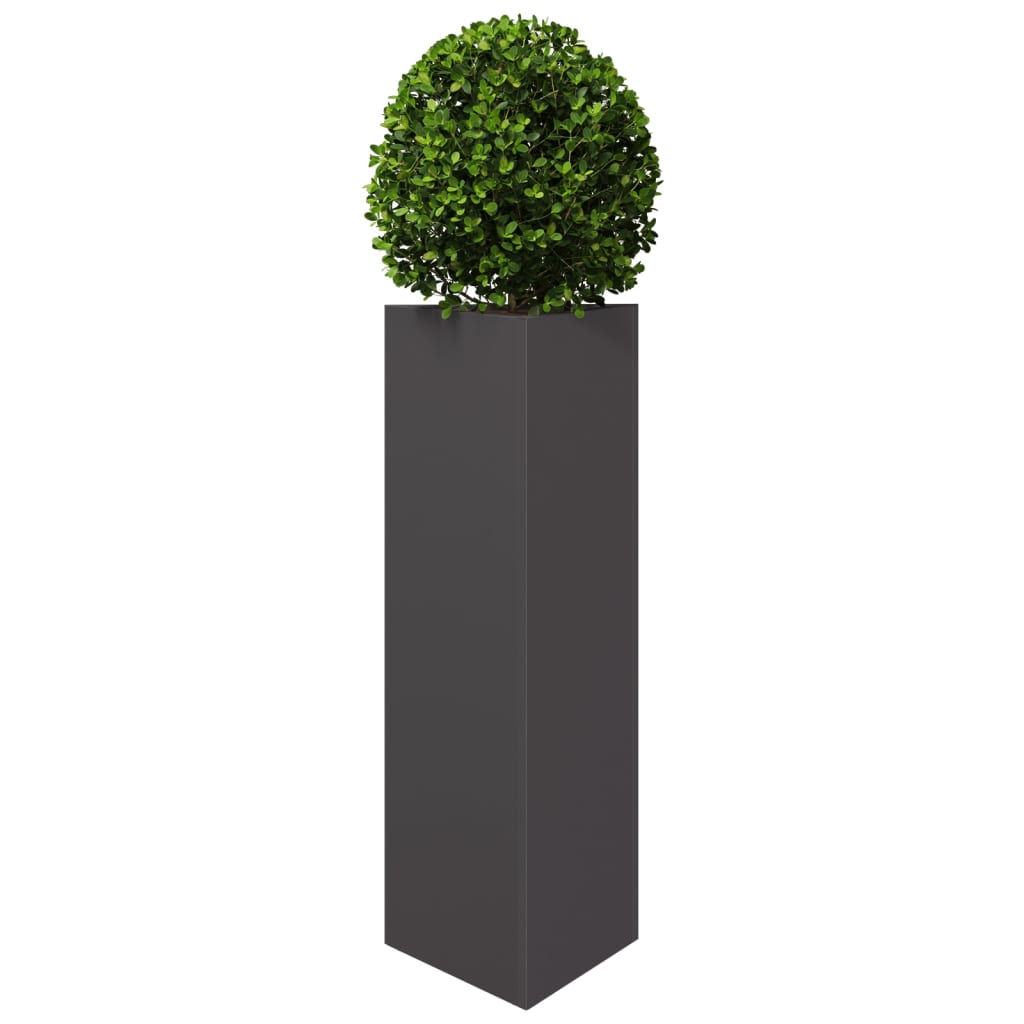vidaXL Garden Planters 2 pcs Black Triangular 30x26x75 cm Steel 4