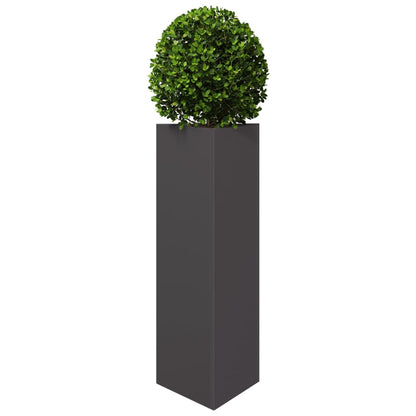 vidaXL Garden Planters 2 pcs Black Triangular 30x26x75 cm Steel 4