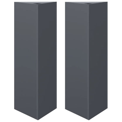 vidaXL Garden Planters 2 pcs Anthracite Triangular 30x26x75 cm Steel 2