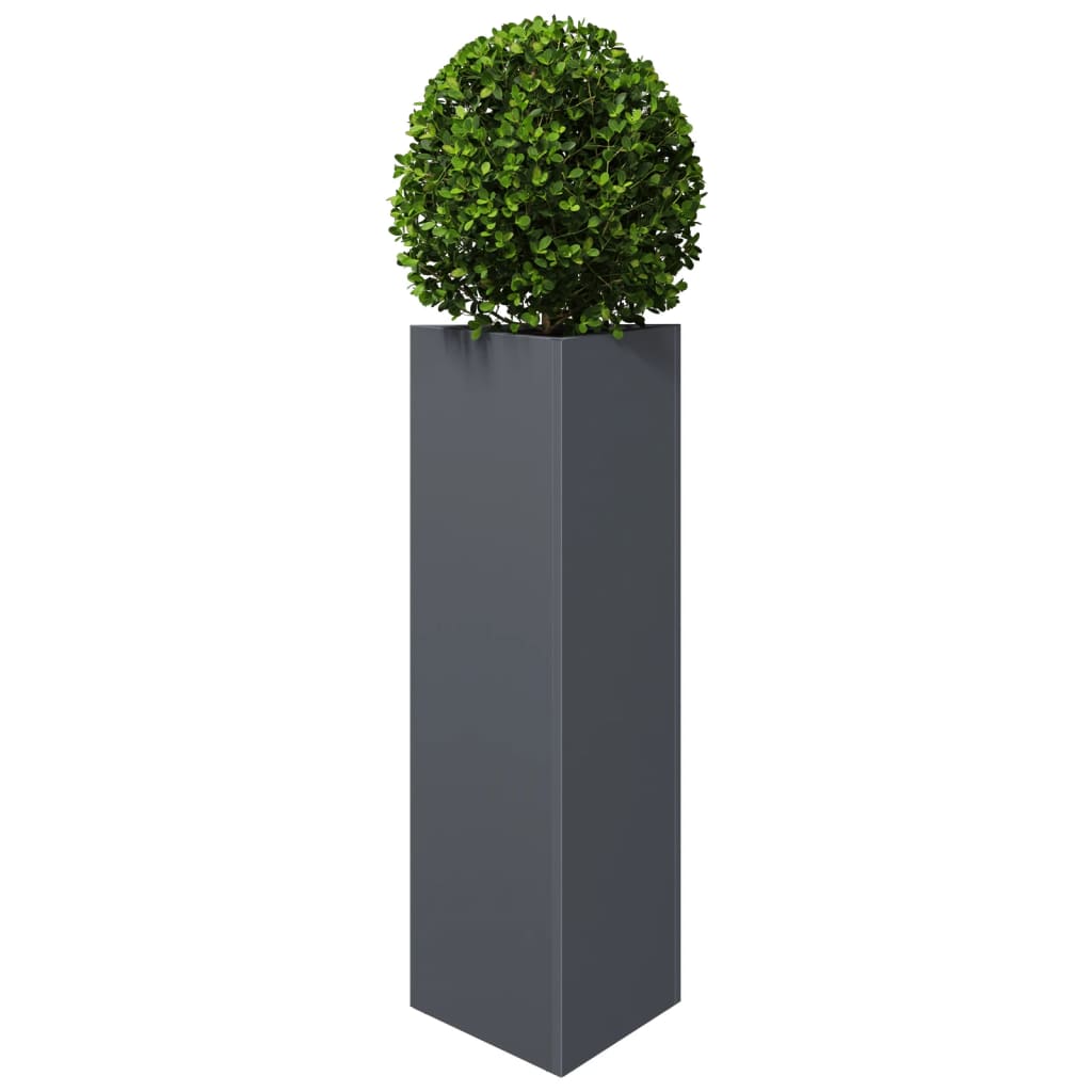 vidaXL Garden Planters 2 pcs Anthracite Triangular 30x26x75 cm Steel 4