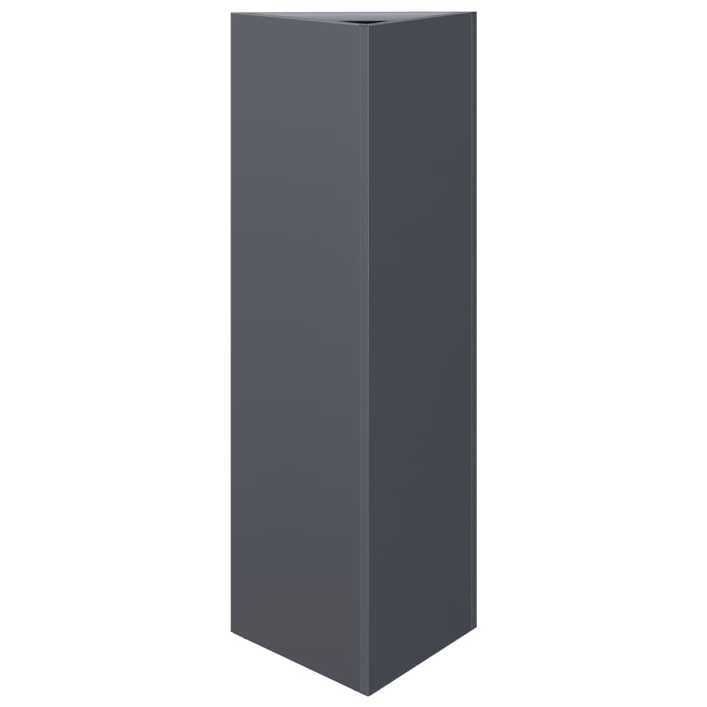 vidaXL Garden Planters 2 pcs Anthracite Triangular 30x26x75 cm Steel 5