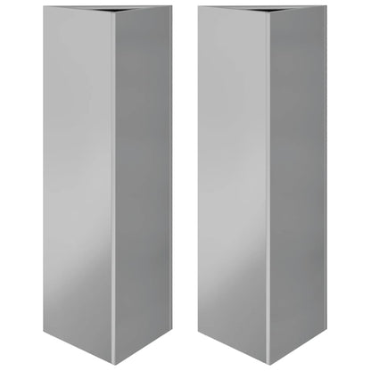 vidaXL Garden Planters 2 pcs Triangular 30x26x75 cm Galvanized Steel 2