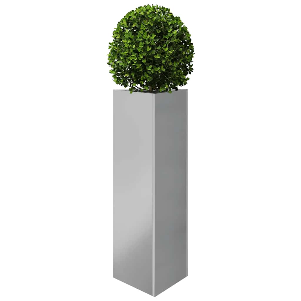 vidaXL Garden Planters 2 pcs Triangular 30x26x75 cm Galvanized Steel 4