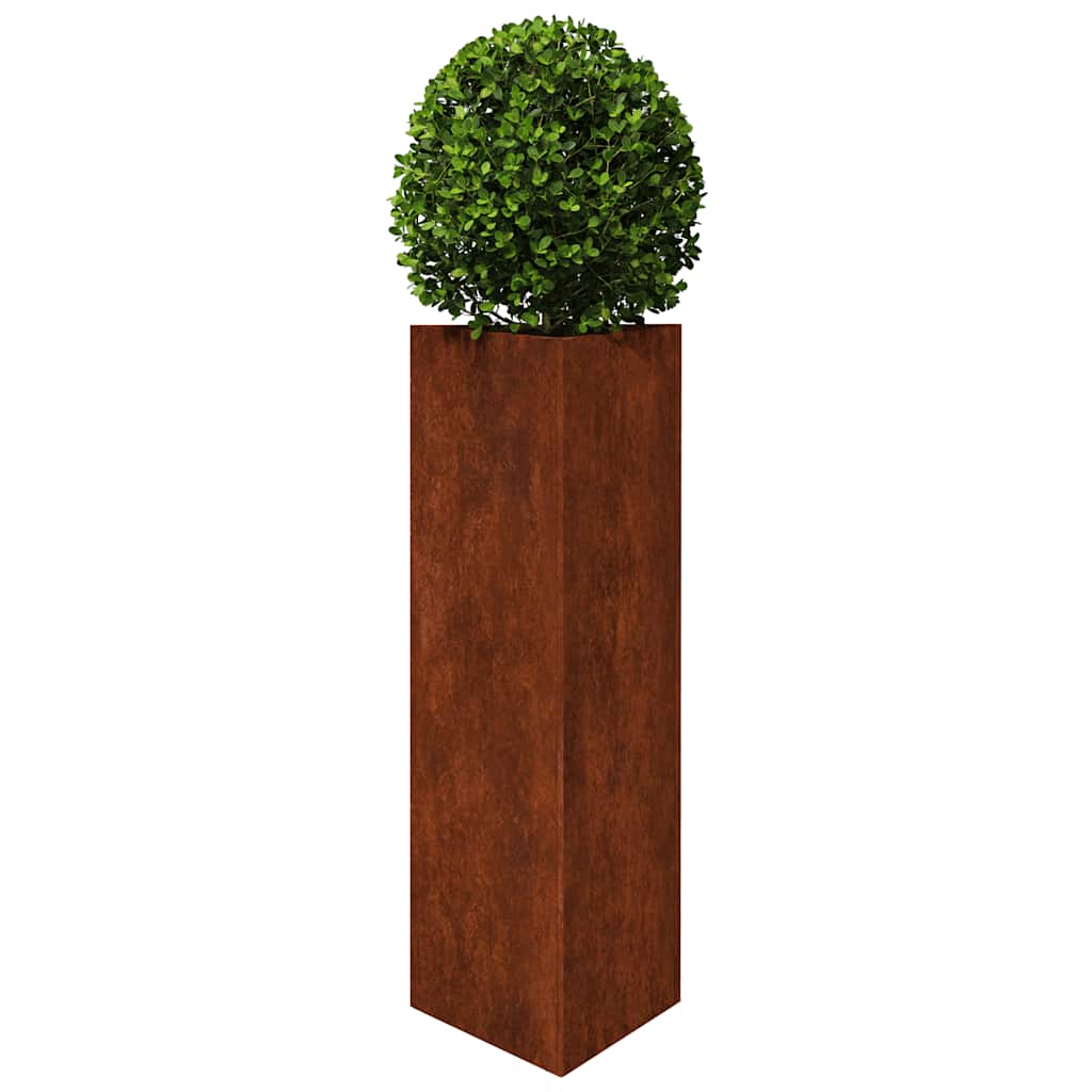 vidaXL Garden Planters 2 pcs Triangular 30x26x75 cm Weathering Steel 4