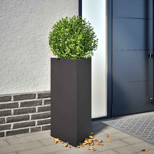 vidaXL Garden Planters 2 pcs Black Triangular 40x34,5x75 cm Steel 1
