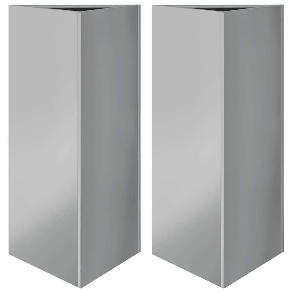 vidaXL Garden Planters 2 pcs Triangular 40x34.5x75 cm Galvanized Steel 2