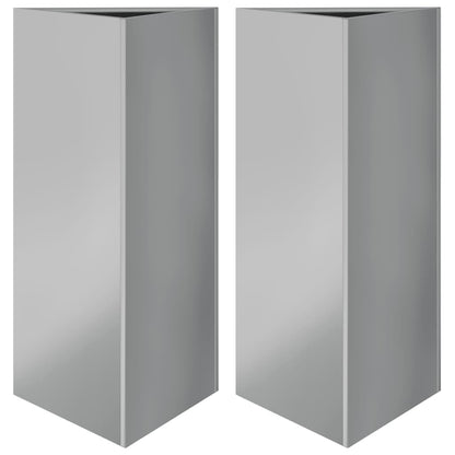 vidaXL Garden Planters 2 pcs Triangular 40x34.5x75 cm Galvanized Steel 2