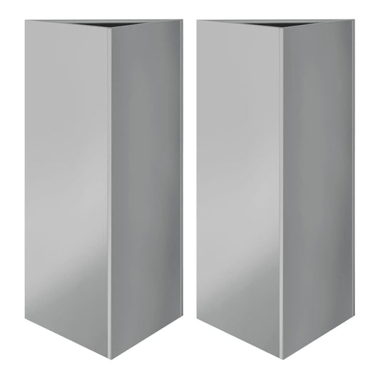 Garden Planters Black Triangular 40x34,5x75 cm Steel 2 Width 40 cm Galvanized steel/grey