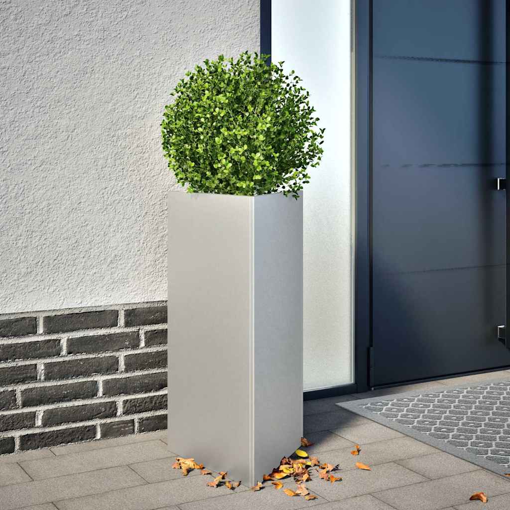 vidaXL Garden Planters 2 pcs Triangular 40x34.5x75 cm Galvanized Steel 1