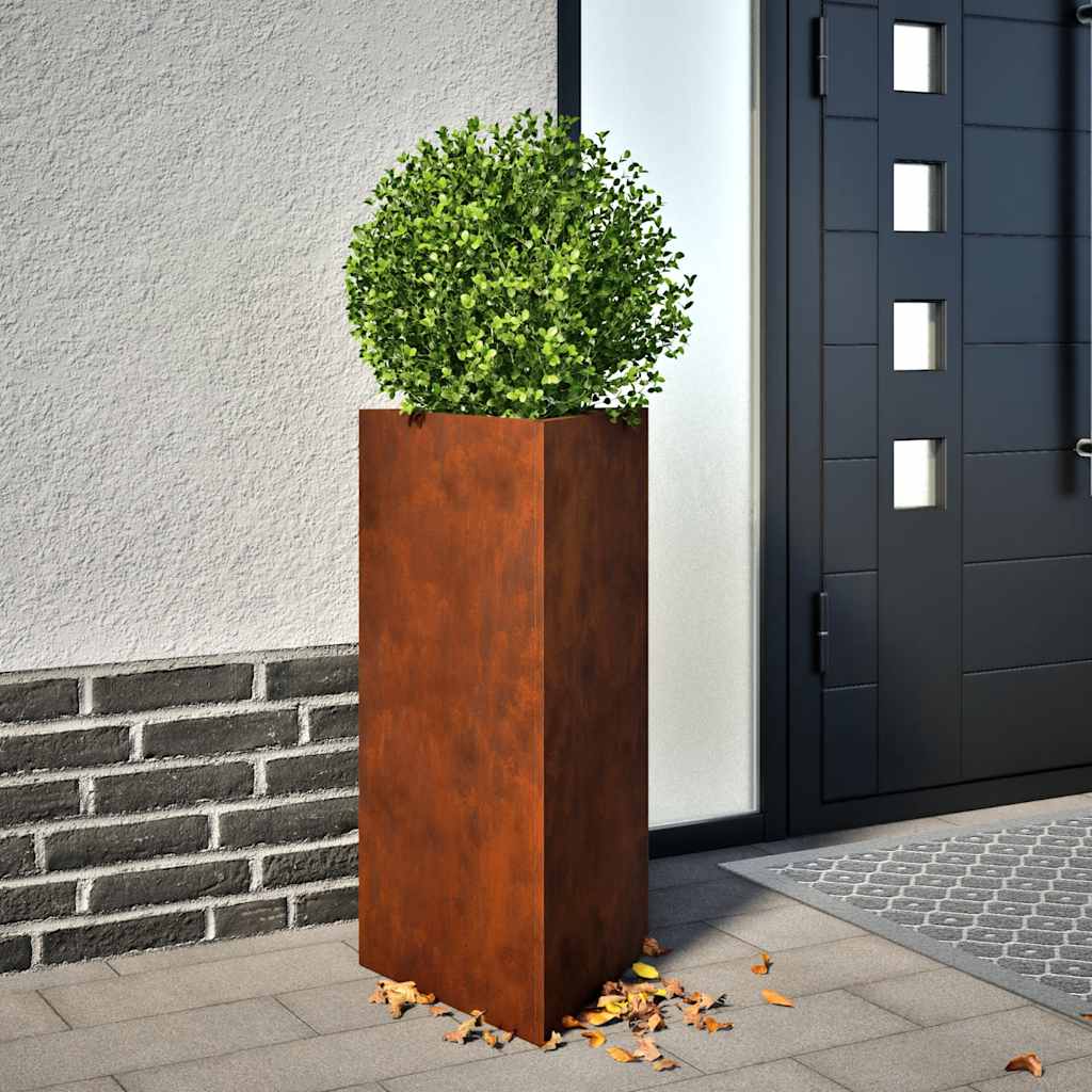 vidaXL Garden Planters 2 pcs Triangular 40x34.5x75 cm Weathering Steel 1