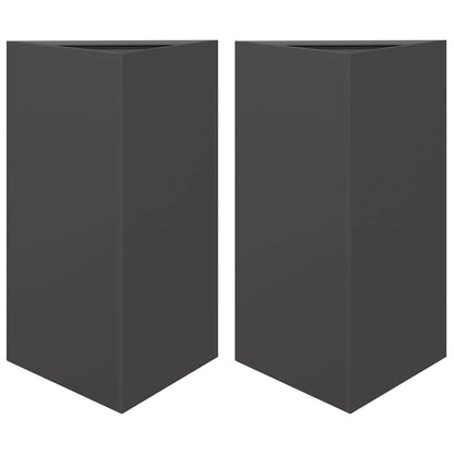 vidaXL Garden Planters 2 pcs Black Triangular 50x43x75 cm Steel 2