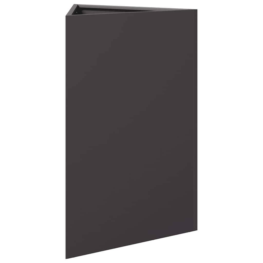 vidaXL Garden Planters 2 pcs Black Triangular 50x43x75 cm Steel 6