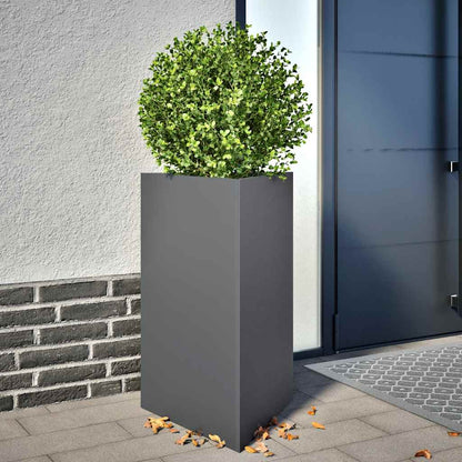 Garden Planters Black Triangular 50x43x75 cm Steel 2 pcs Steel/anthracite