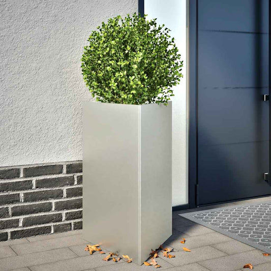 vidaXL Garden Planter Triangular 50x43x75 cm Stainless Steel 1