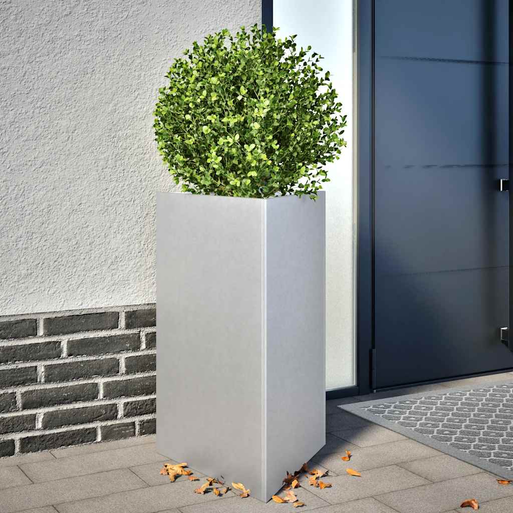 Garden Planters Black Triangular 50x43x75 cm Steel 2 pcs Galvanized steel/grey