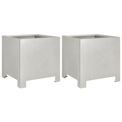 vidaXL Garden Planters 2 pcs 30x30x30 cm Stainless Steel 2