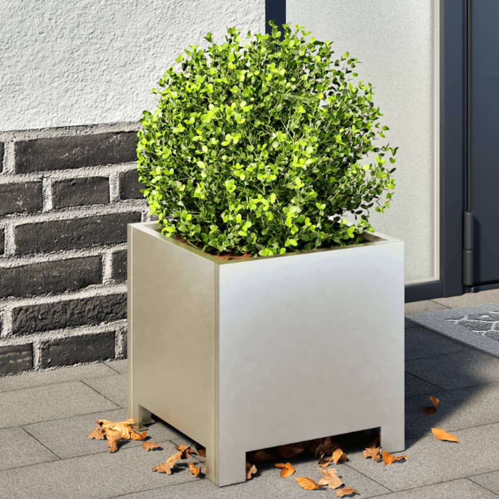 vidaXL Garden Planters 2 pcs 30x30x30 cm Stainless Steel 1