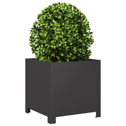 vidaXL Garden Planters 2 pcs Black 40x40x40 cm Steel 4