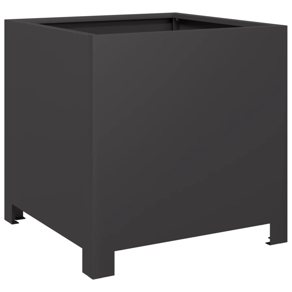 vidaXL Garden Planters 2 pcs Black 40x40x40 cm Steel 5