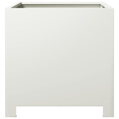 vidaXL Garden Planters 2 pcs White 40x40x40 cm Steel 6