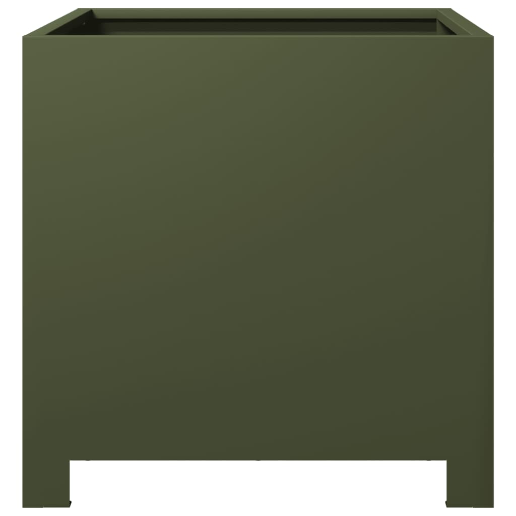 vidaXL Garden Planters 2 pcs Olive Green 40x40x40 cm Steel 5
