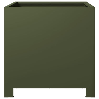 vidaXL Garden Planters 2 pcs Olive Green 40x40x40 cm Steel 5