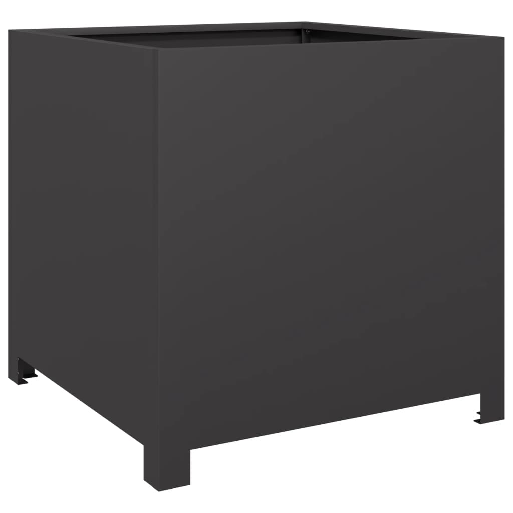vidaXL Garden Planter Black 50x50x50 cm Steel 2