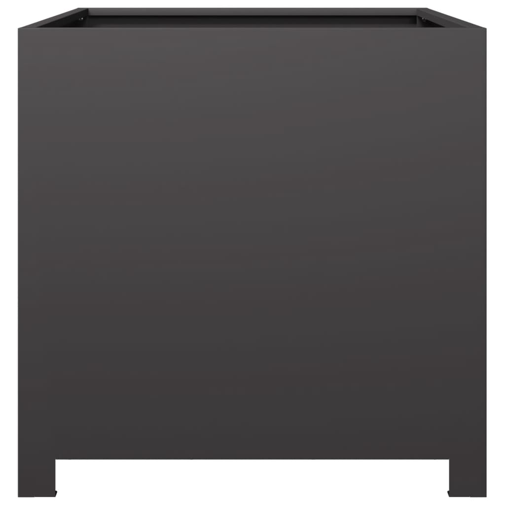 vidaXL Garden Planter Black 50x50x50 cm Steel 4