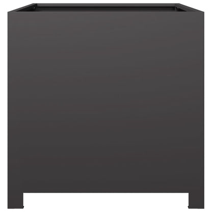 vidaXL Garden Planter Black 50x50x50 cm Steel 4