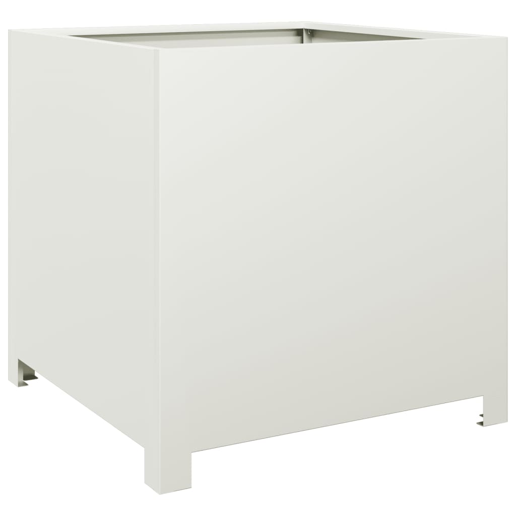Garden Planter Black 50x50x50 cm Steel 1 Width 50 cm Steel/white