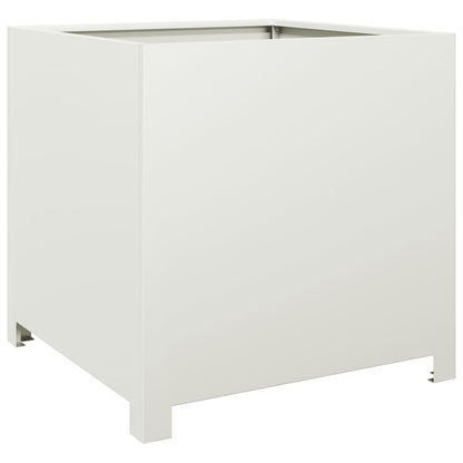 Garden Planter Black 50x50x50 cm Steel 1 Width 50 cm Steel/white