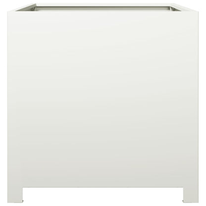 Garden Planter Black 50x50x50 cm Steel 1 Width 50 cm Steel/white