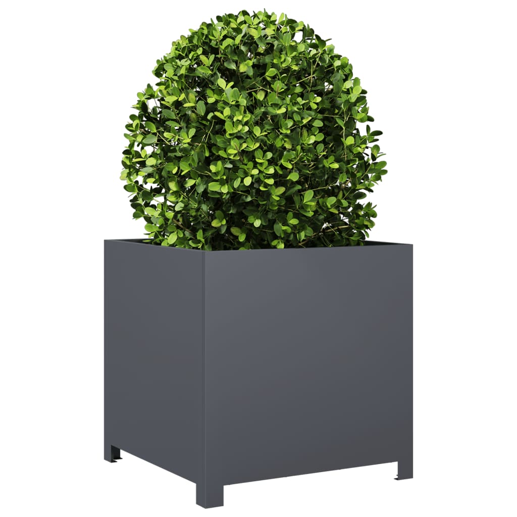 vidaXL Garden Planter Anthracite 50x50x50 cm Steel 3