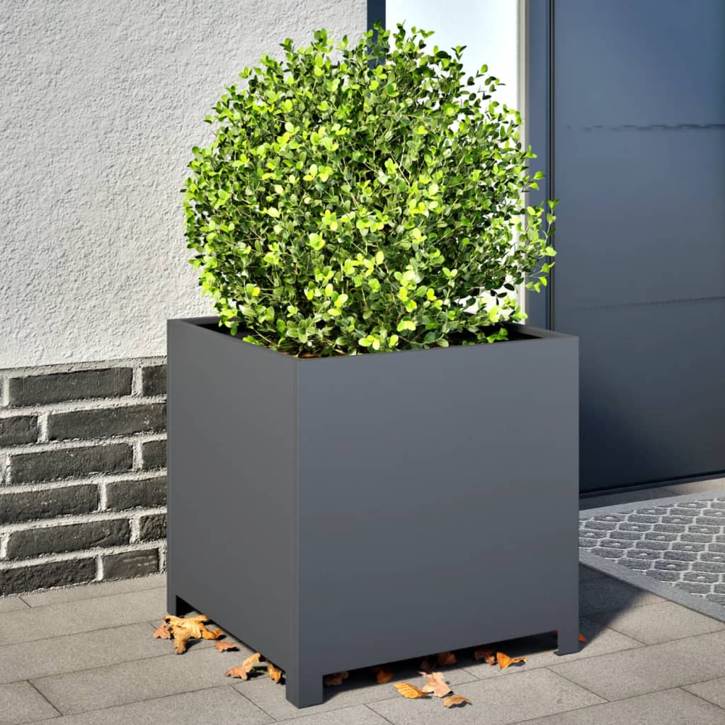 vidaXL Garden Planter Anthracite 50x50x50 cm Steel 1
