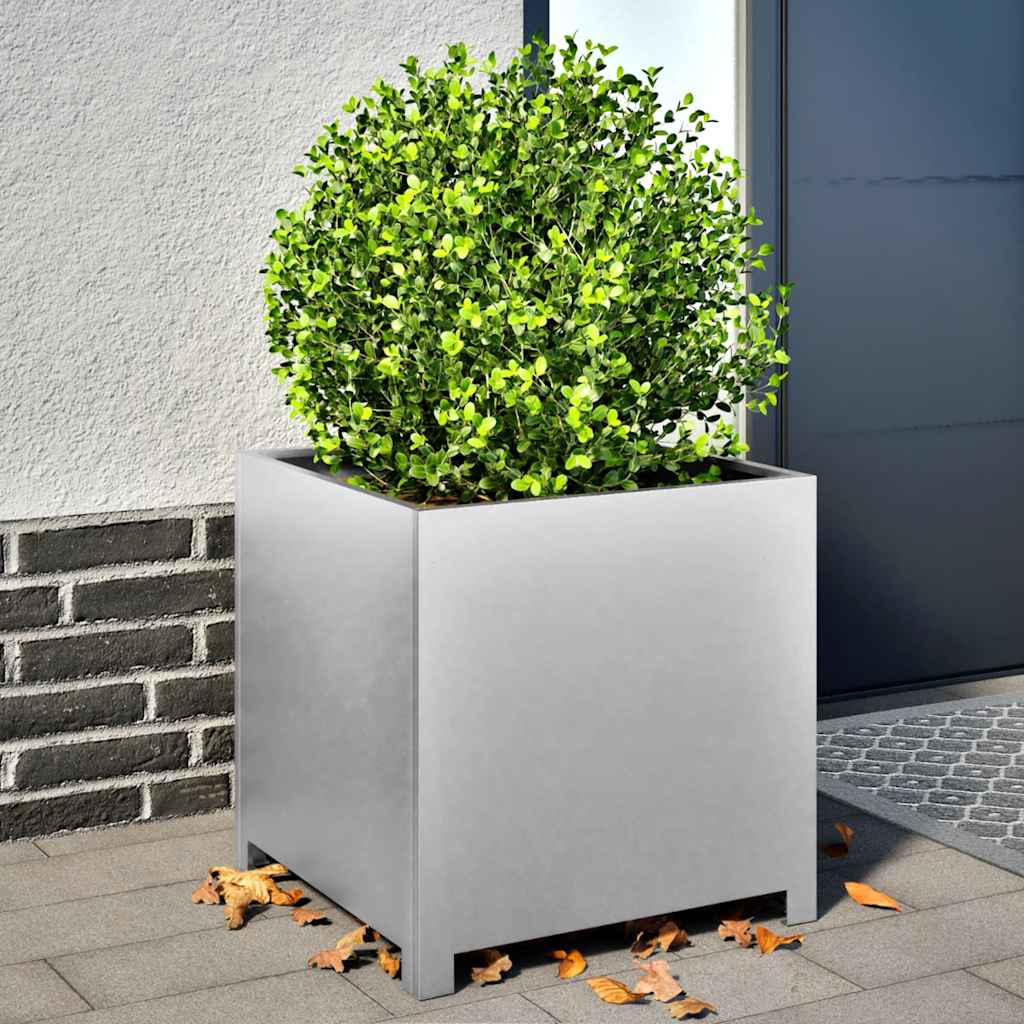 vidaXL Garden Planter 50x50x50 cm Galvanised Steel 1
