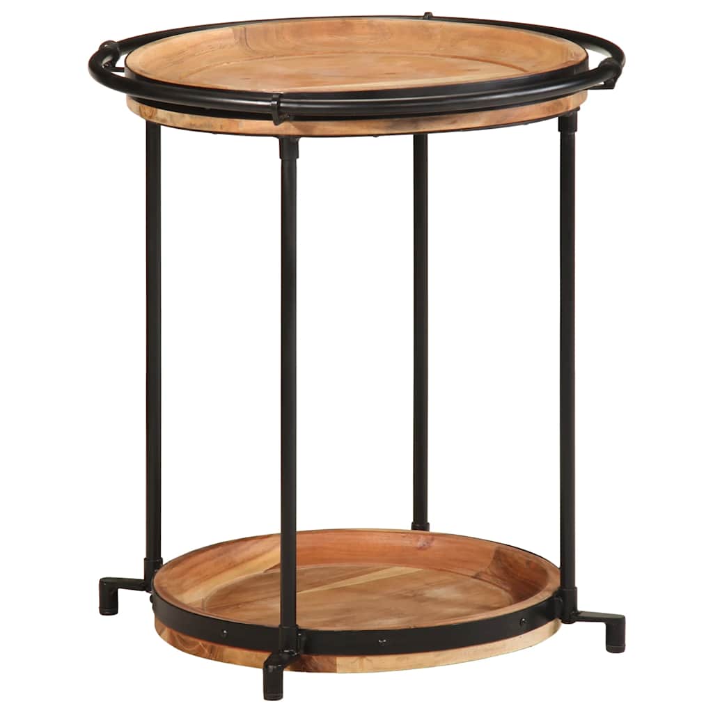 vidaXL Side Table Ø55x60 cm Solid Wood Acacia 1