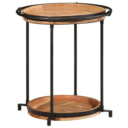 vidaXL Side Table Ø55x60 cm Solid Wood Acacia 1