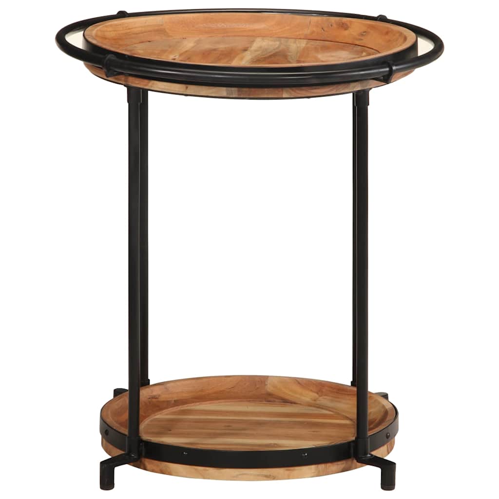 vidaXL Side Table Ø55x60 cm Solid Wood Acacia 2