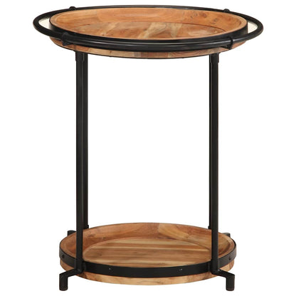 vidaXL Side Table Ø55x60 cm Solid Wood Acacia 2