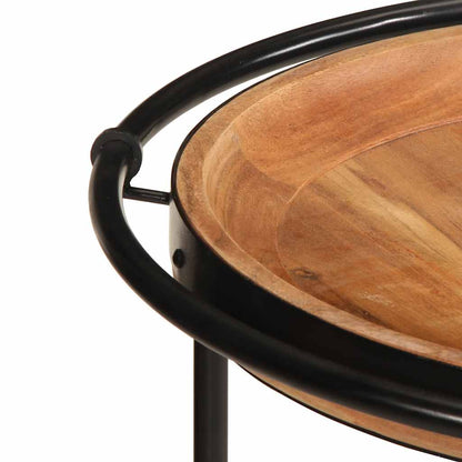 vidaXL Side Table Ø55x60 cm Solid Wood Acacia 4