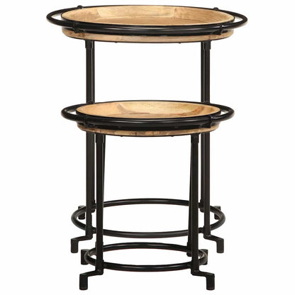 vidaXL 2 Piece Side Table Set Solid Wood Mango 2