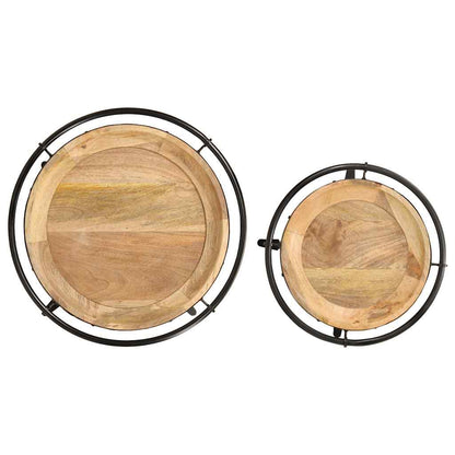 vidaXL 2 Piece Side Table Set Solid Wood Mango 5
