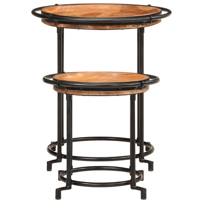 vidaXL 2 Piece Side Table Set Solid Wood Acacia 2