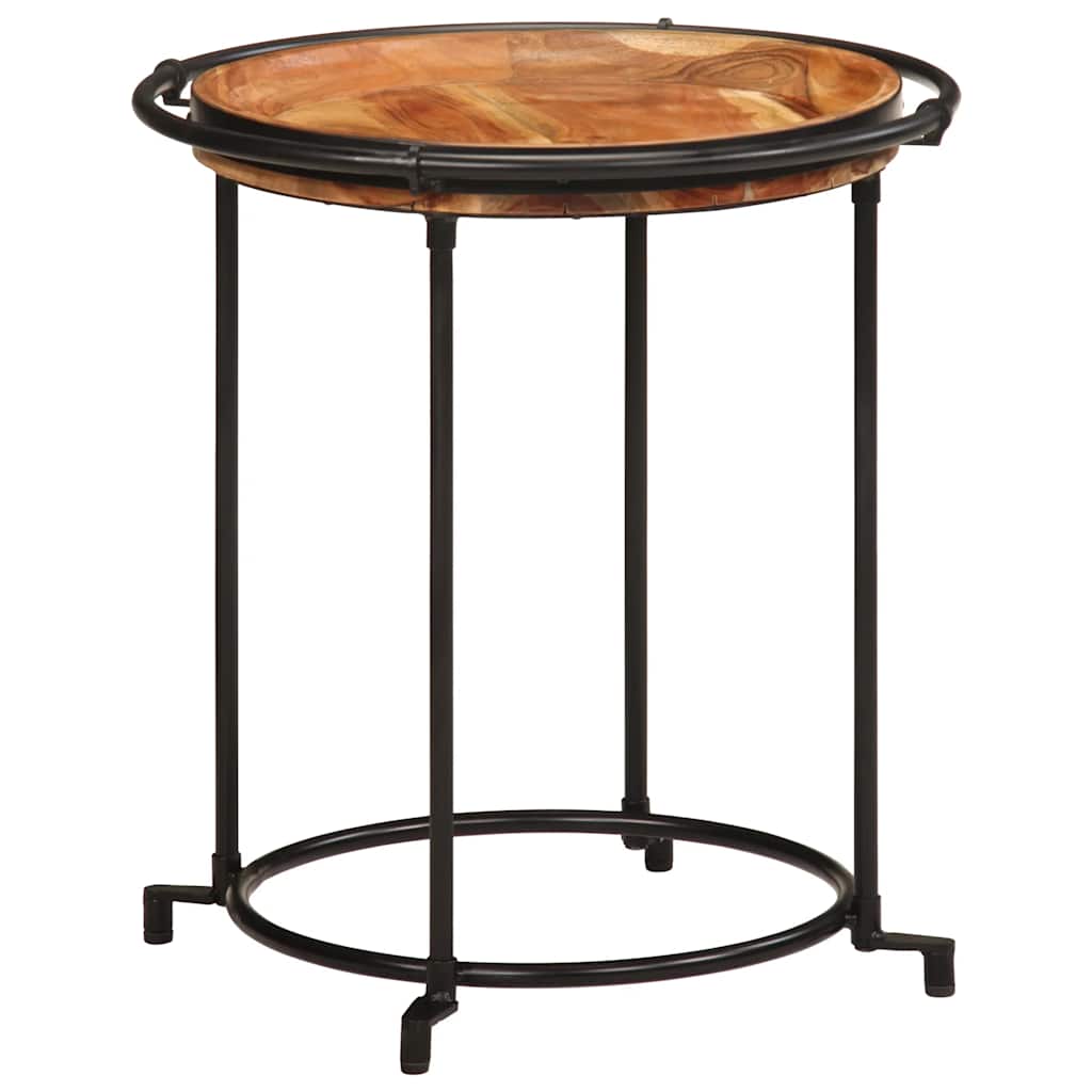 vidaXL 2 Piece Side Table Set Solid Wood Acacia 3
