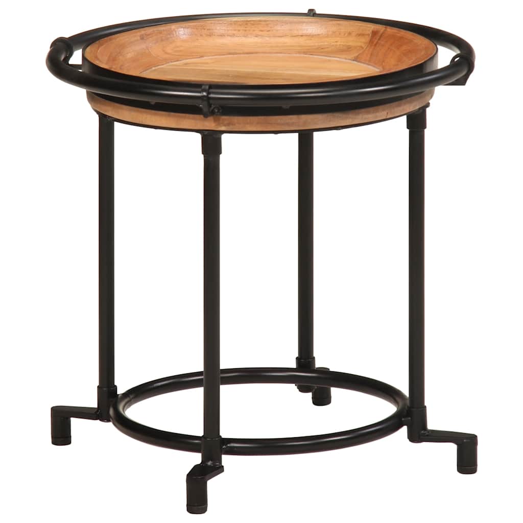 vidaXL 2 Piece Side Table Set Solid Wood Acacia 4