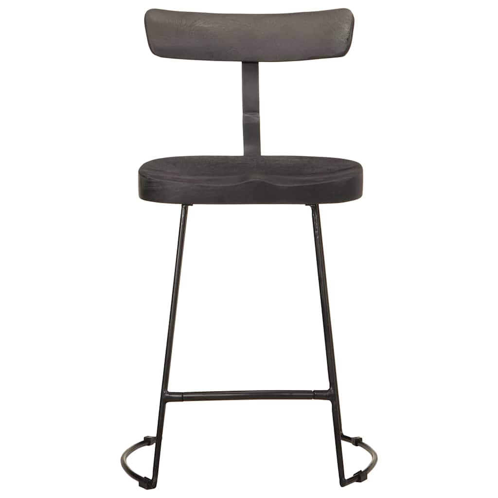 Bar Stools 2 pcs Solid Wood Mango Solid Mango Wood Width 49 cm Black 79 cm