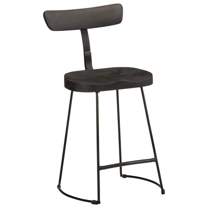 Bar Stools 2 pcs Solid Wood Mango Solid Mango Wood Width 49 cm Black 79 cm